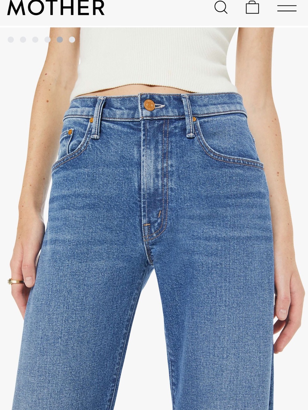 MOTHER Mid rise lasso Jeans in Knick knack paddy whack - Picture 3 of 9